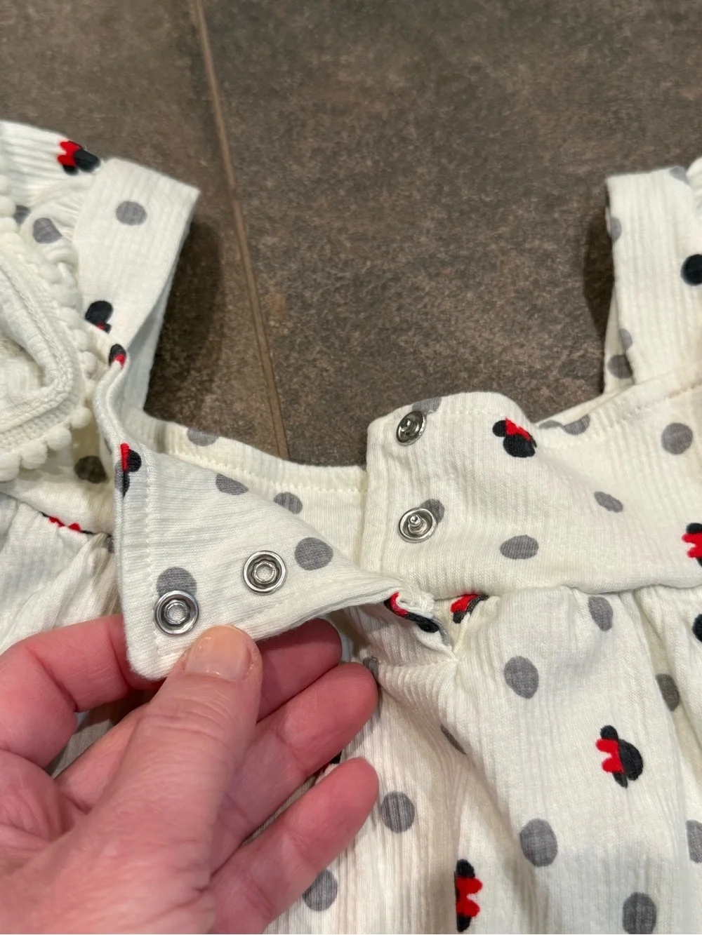 Disney Minnie Mouse Cream Polka Dot Tank & Shorts Set with Headband